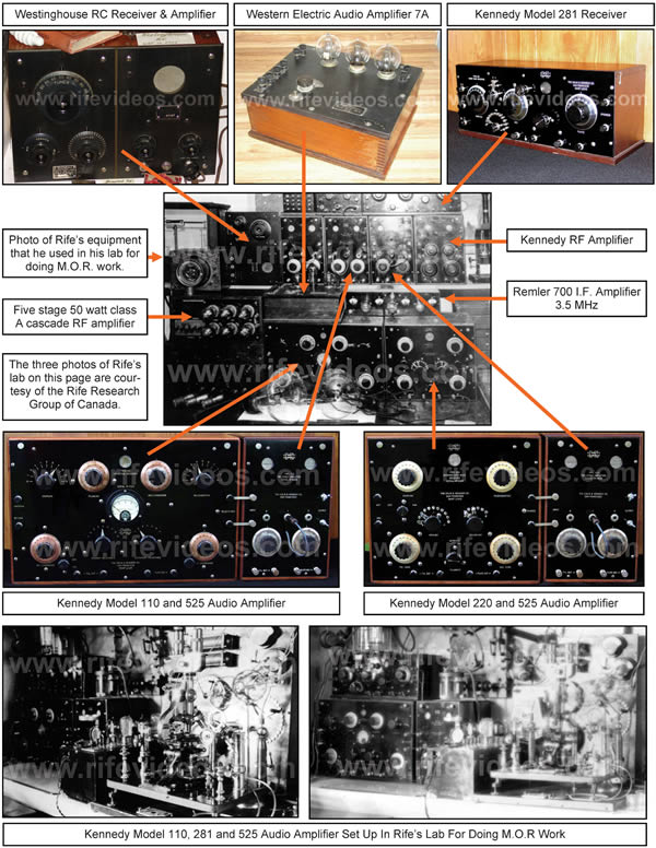 Dr. Rife's Equipment Layout